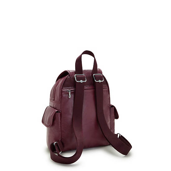 Plecaki Kipling City Pack Mini Metallic Backpack Bordowe | PL 1196BE